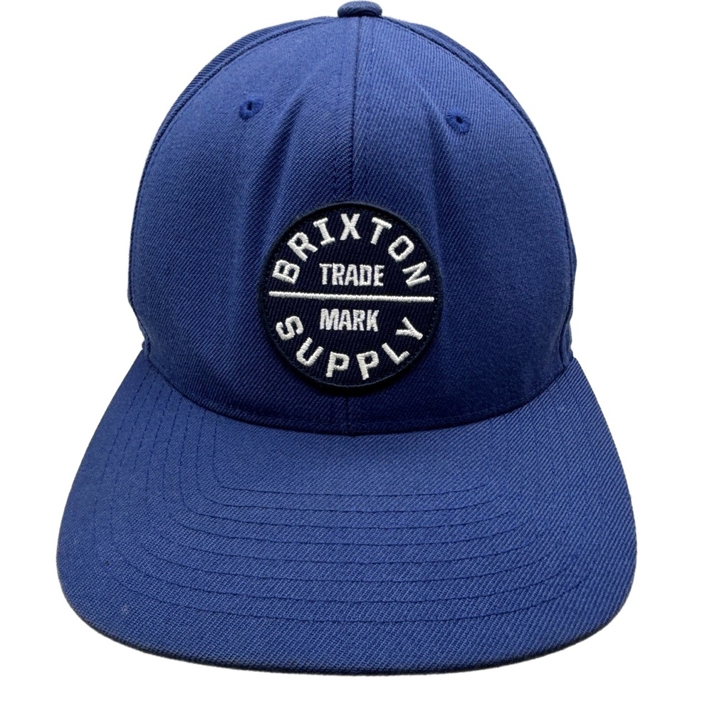 Brixton Oath III Snapback Hat Blue Wool Blend Cap Brixton Supply Patch